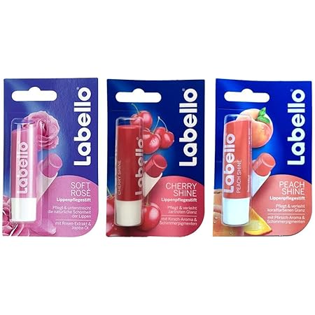 Amazon Com Labello Soft Rose Labello Cherry Shine Labello Peach Shine Lip Balm Bundle Beauty Personal Care Amazon Com Labello Soft Rose Labello Cherry Shine Labello Peach Shine Lip Balm Bundle Beauty Personal Care