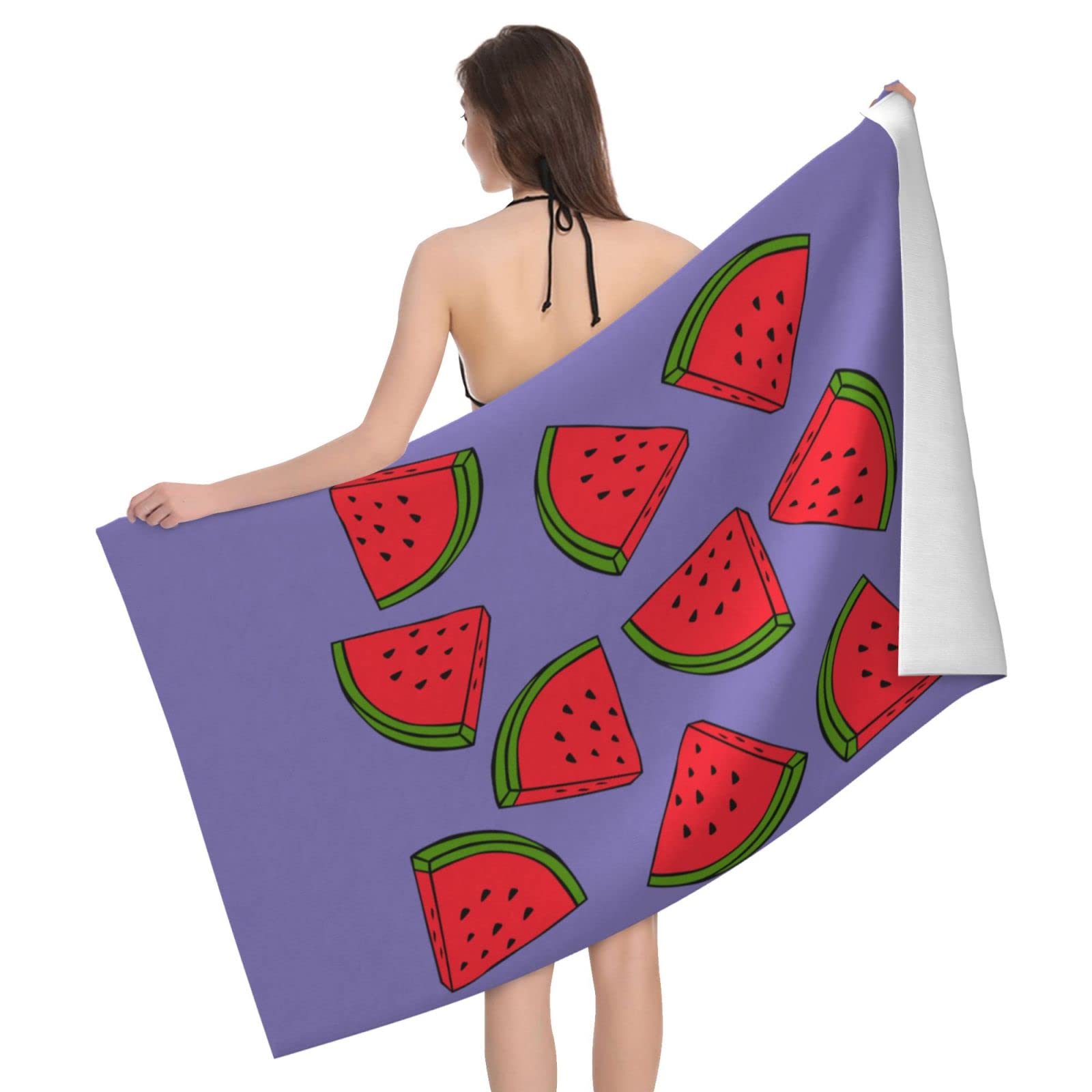 Lawenp Watermelon Bath Towel Beach Towel Popular Durable Stylishffy Touch Highly Absorbent Quick Dry Polyester 32" X 52" Also As A Gift