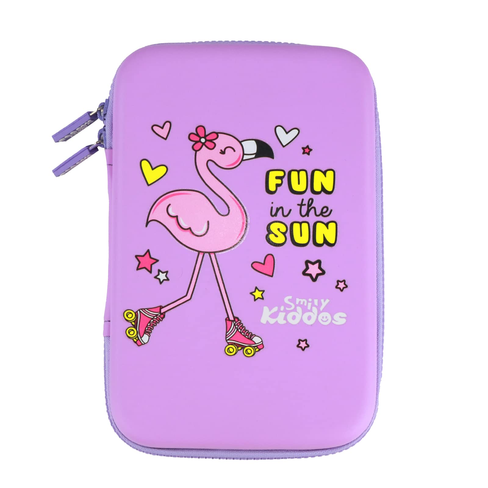 Smily Kiddos Ethylene Vinyl Acetate (Eva) Single Compartment Pencil Case Cute Large Hardtop Pencil Case Organizer School Kids Girls Women Pen Holder Pouch Multi Purpose (Fun Flamingo Theme,Purple) (B0B97QFSX3) Amazon Price History, Amazon Price Tracker
