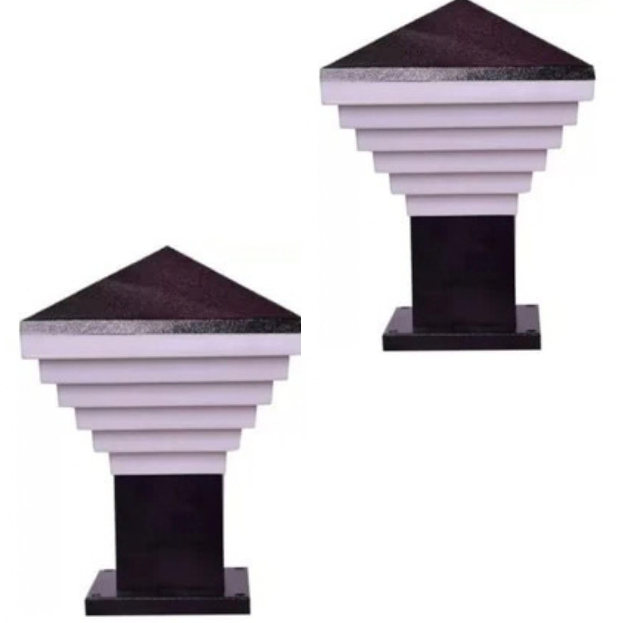 Modern Black Gate Lights - 2 Pack -1