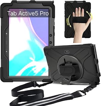 Samsung Galaxy Tab Active5 Pro 2025 Sm-X350 Sm-X540/x547 X630/Sm-X356B  le Uyumlu Tam Koruyuculu El Ge meli Ask l  Standl  Zirh Tank k l f