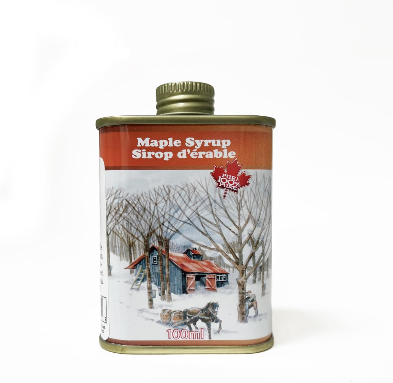 Brien 100% Pure Maple Syrup | Gluten Free Vegan Syrup | Maple Syrup Dispenser Refill | Real Maple Syrup Tin Can Product From Canada (3.4 Fl Oz)