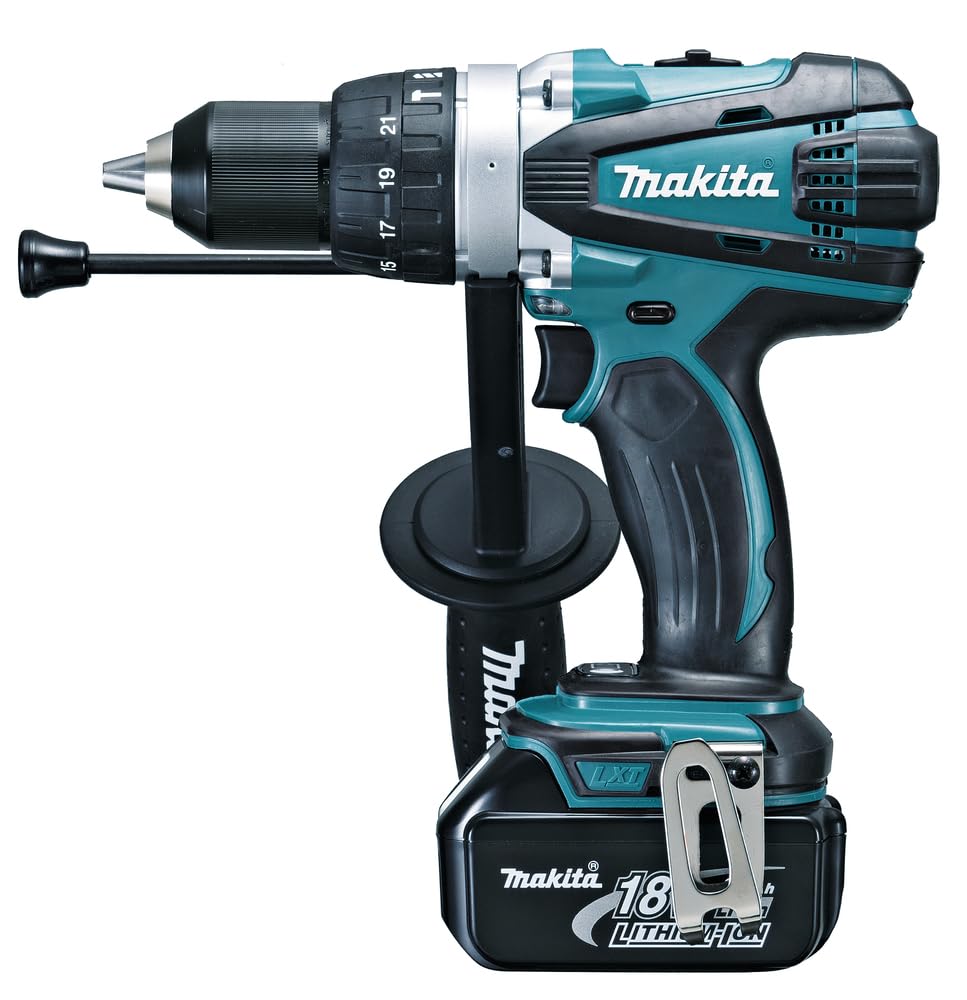Makita Black Dhp458rtj 18V Li-Ion Lxt Combi Drill Complete With 2 X 5.0 Ah Batteries And Charger Supplied In A Makpac Case