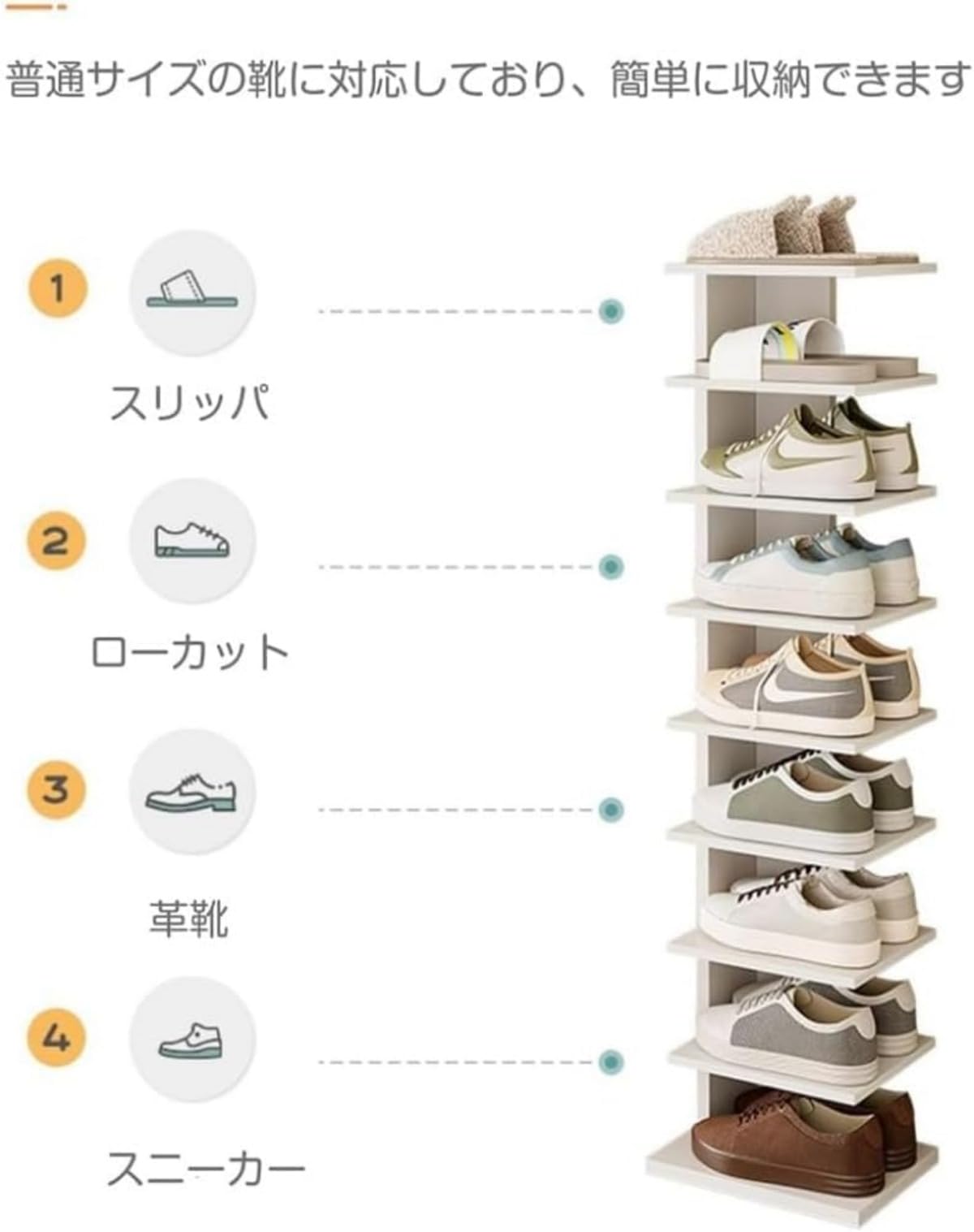 Amazon｜Riuuyyi シューズラック スリム 縦長 木製 7段/9段 省スペース