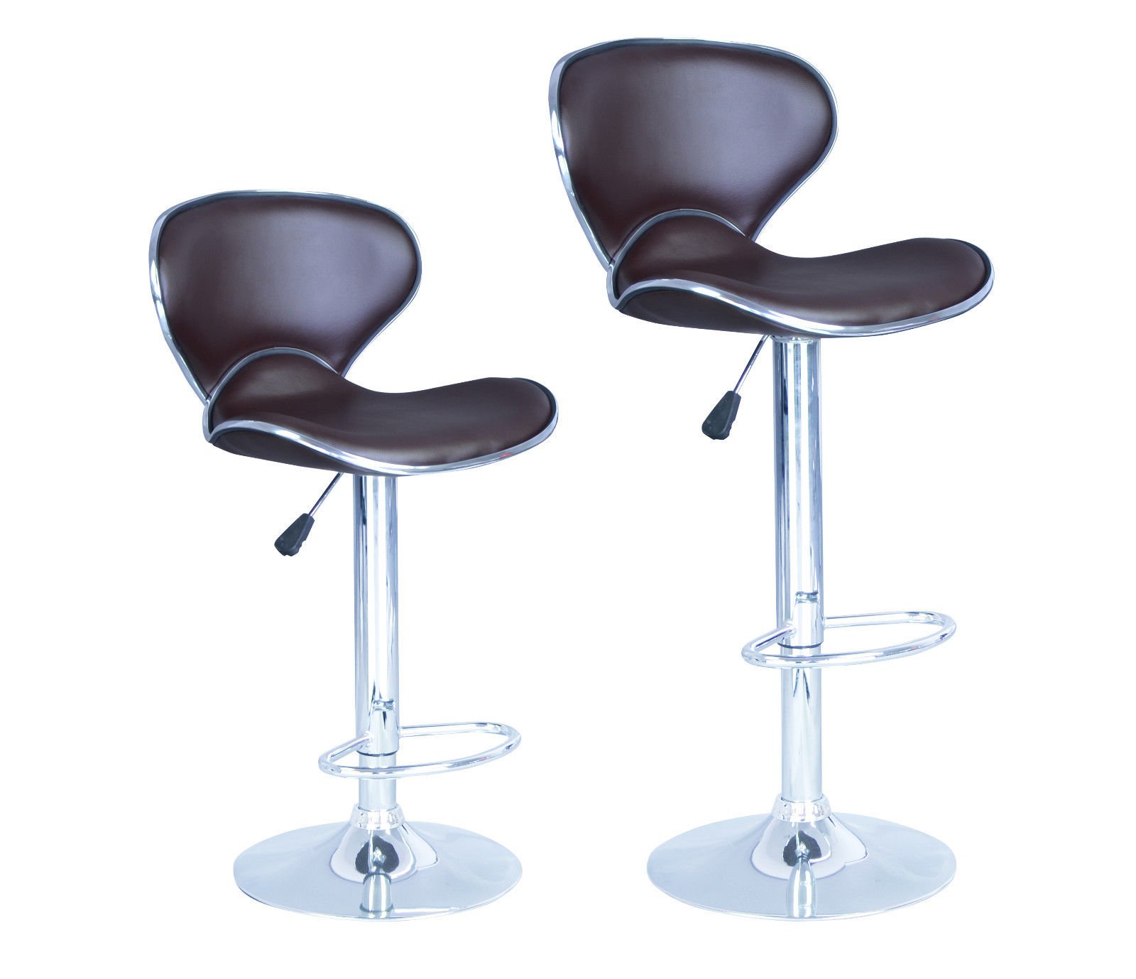 CORESTONENew Modern Adjustable Synthetic Leather Swivel Bar Stools Chairs Brown