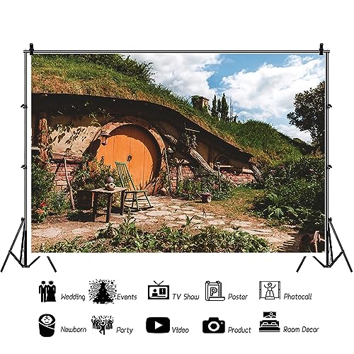 YongFoto 3x2m Building Vinyl Photography Backdrop Cultural Architecture Famous Hobbit Door In New Zealand Background Lover wedding Date Money Moon Portrait Photo Props - Image 3