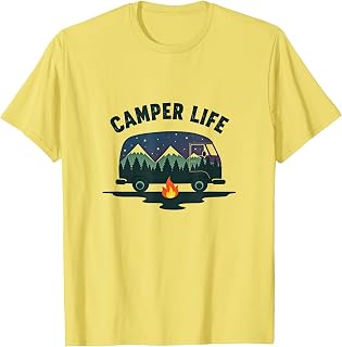 Camper Life: Starry Mountain Adventure Camping T-Shirt