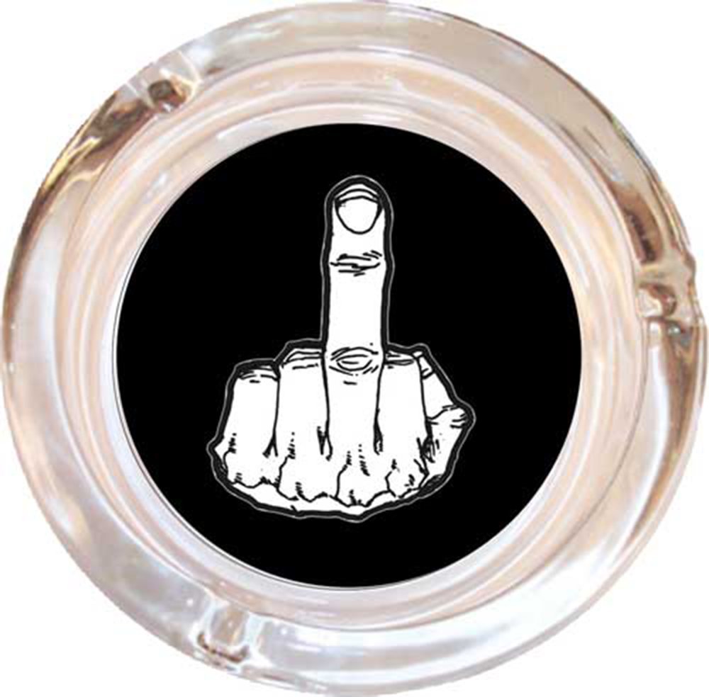 Middle Finger Glass Ashtray - 4”