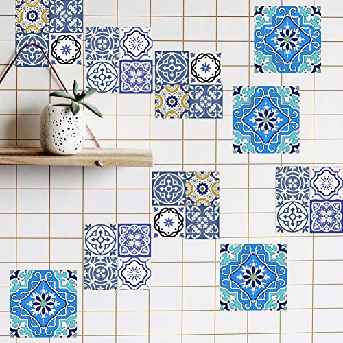 Smartcoco 20pcs 3D Tiles Sticker DIY Removable Waterproof Oil-Proof Tile Decals for Bathroom Kitchen Wall Sticker Home Decor