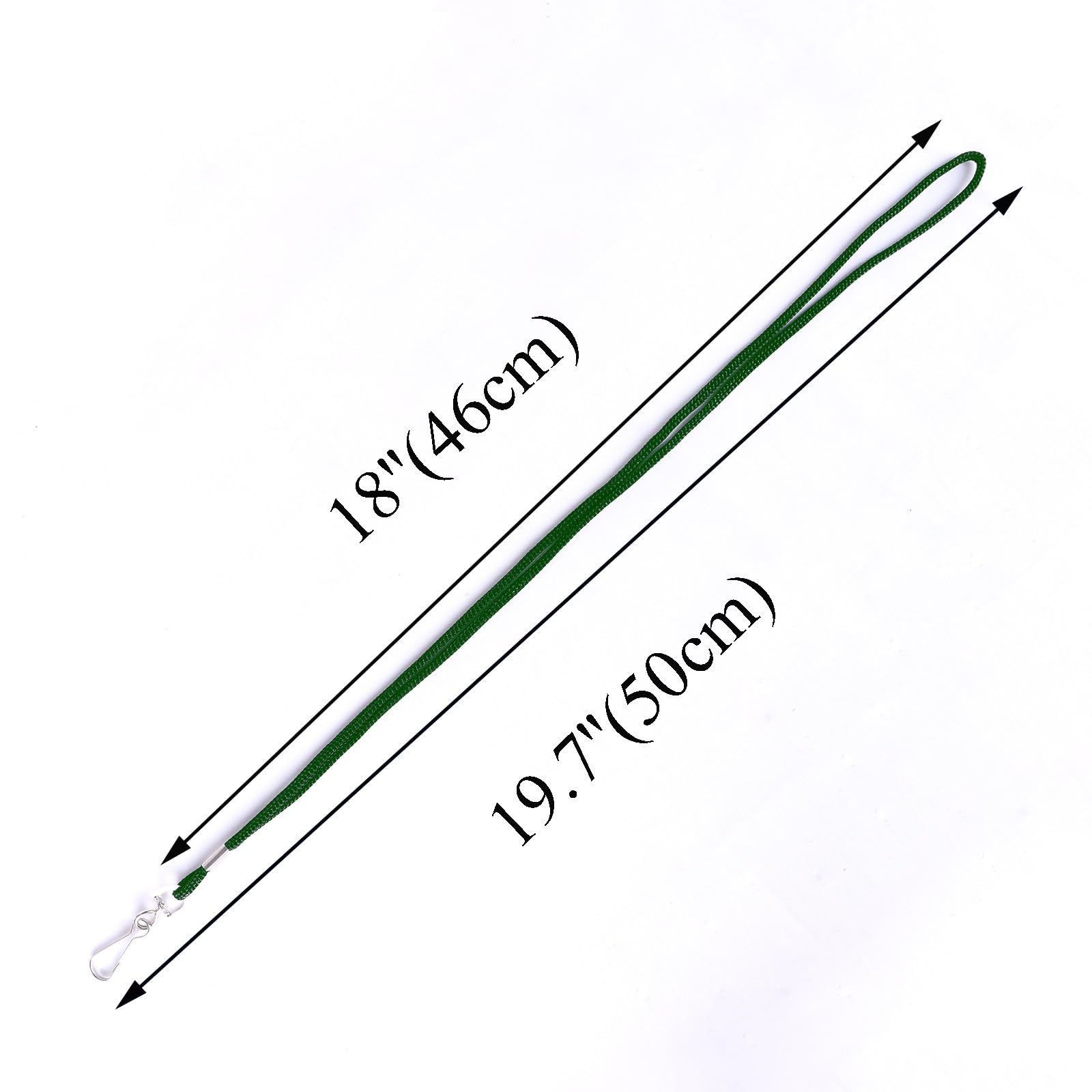 HOSL 100 szt. smycze do identyfikatorów, smycz biurowa, smycze, wizytówki, smycze, dla studentów, dla pracowników, okrągłe, 91 cm, z obrotowym haczykiem (zielone)