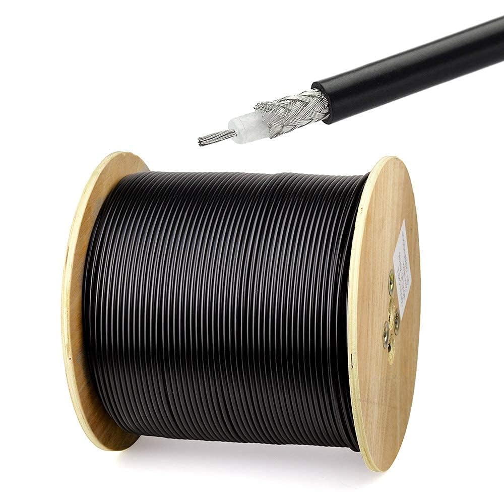 NBR RG58 A/U Alloy RF Coaxial Cable Flexible Low Loss Coax (50cm)-Black-image-24