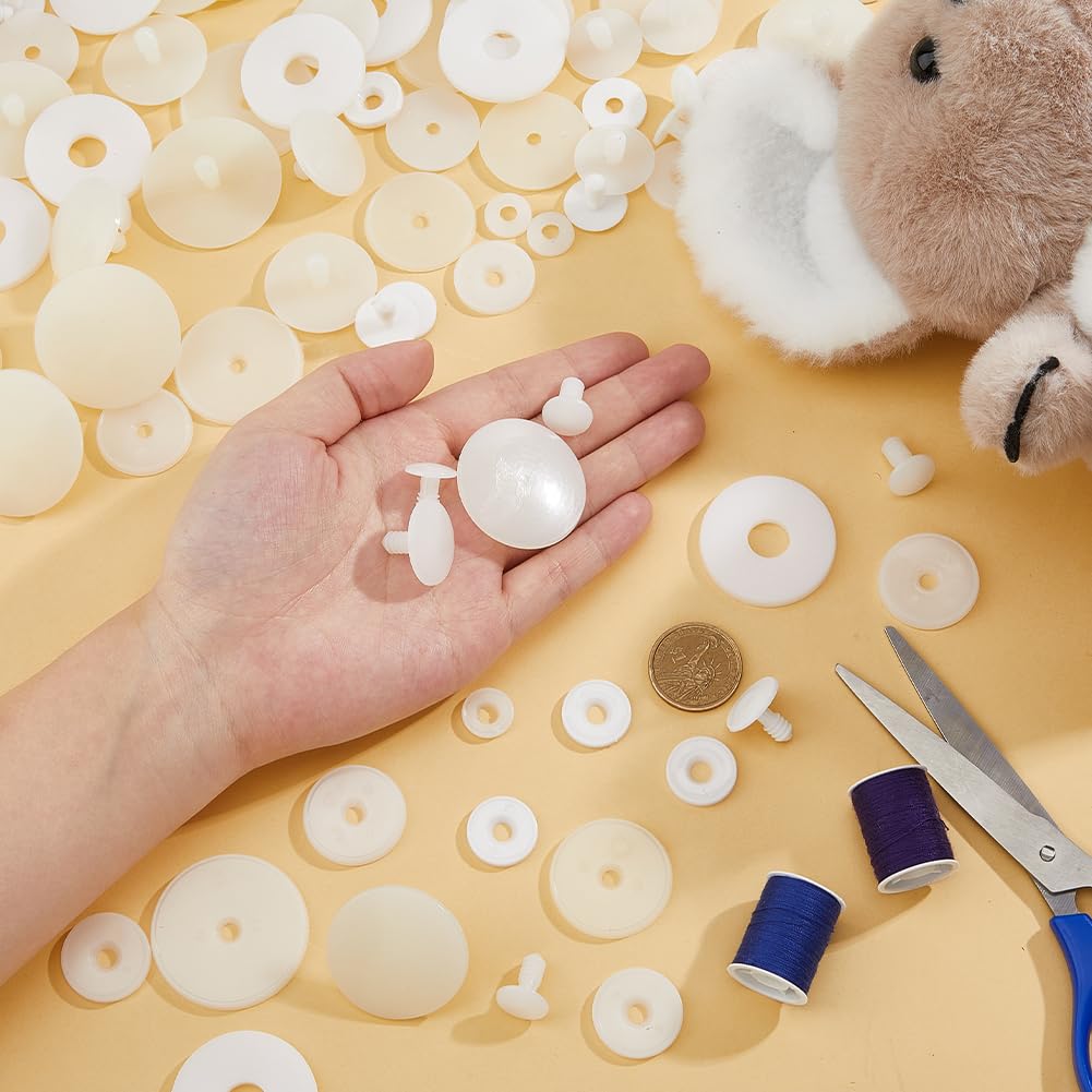 SUPERFINDINGS 70 Sets 7 Größen Puppengelenke Sicherheitsgelenke Kunststoff bewegliche Gelenke Tiergelenke Körpergelenke mit Unterlegscheiben Gliedmaßen und Kopfgelenken für weiche gefüllte