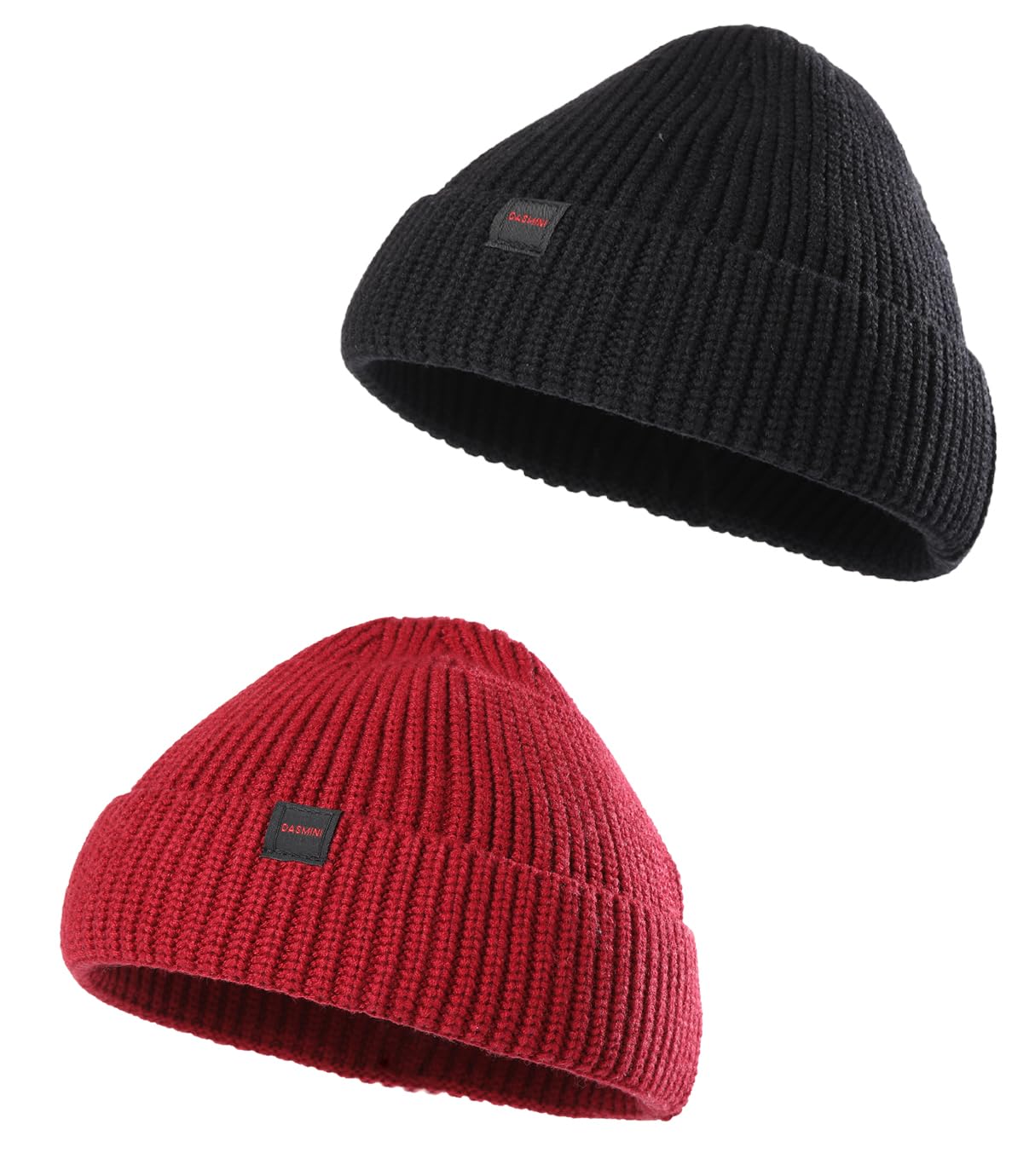2 Pack Fisherman Beanie Hats for Men Women,Knit Trawler Skull Cap,Watch Cap,Spring Fall Winter Warm Short Hats
