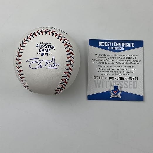 Autographed/Signed Shane Bieber 2019 All-Star Game Rawlings Official Major League Baseball ROML JSA COA