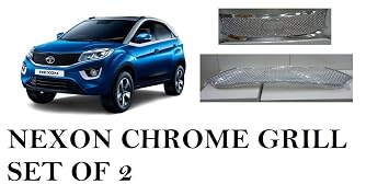 Auto Spare World Front Chrome Grill Compatible With Tata Nexon 2017 Plus (Set of 1)