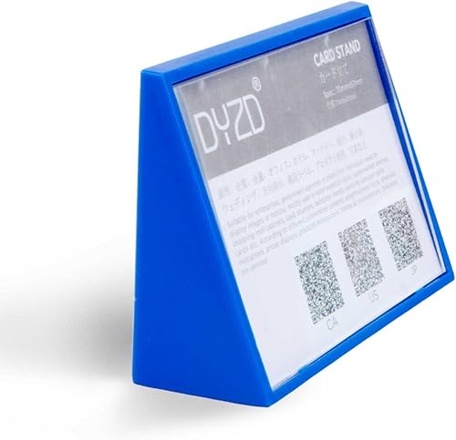 Miniatura 3 de DYZD Soporte de plástico para letreros de exhibición de precio pequeño, soporte para tarjetas de nombre, paquete de 2 (estilo 1, azul oscuro)