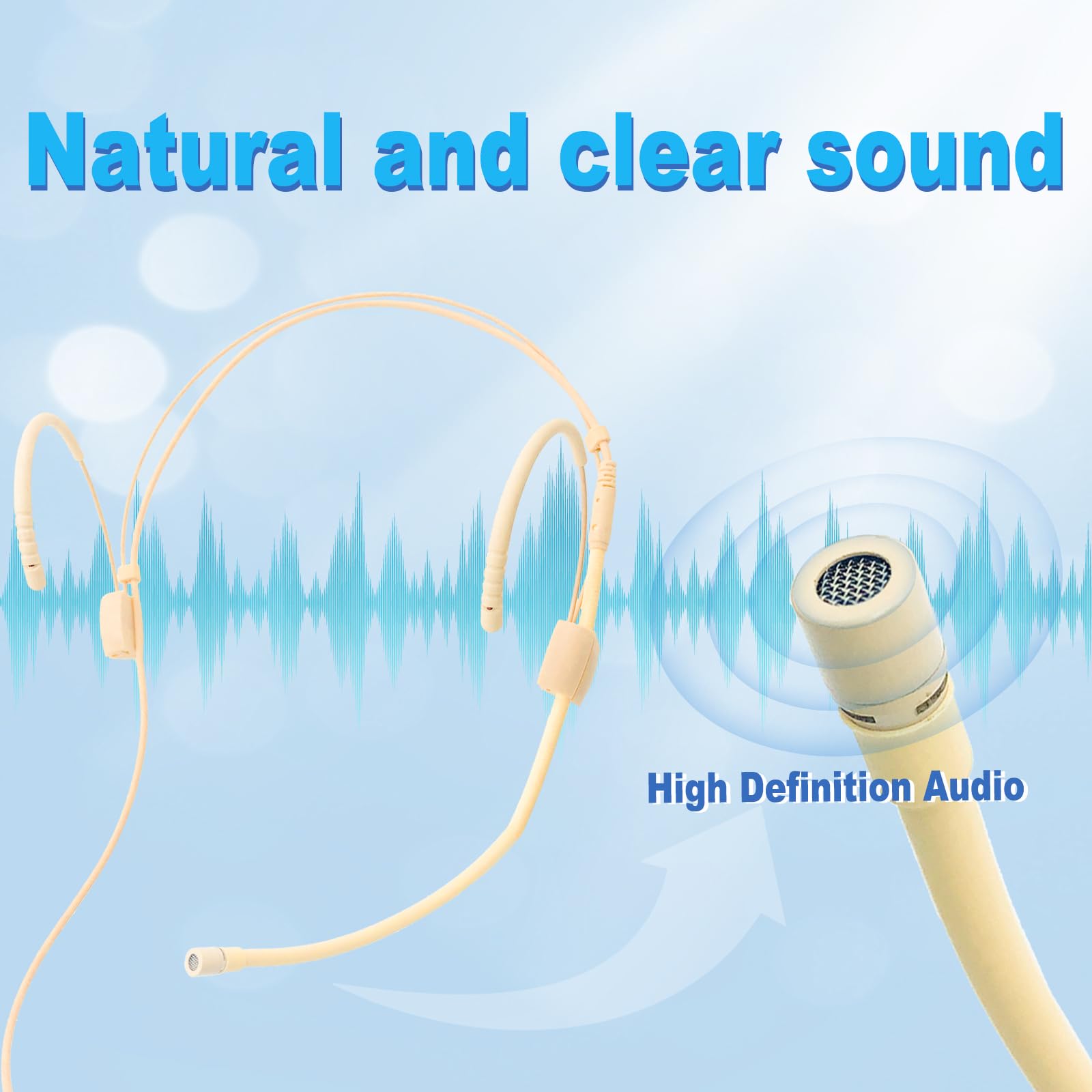 MICMXMO Single Microphone Headband Microphone Head Microphone Earpiece, Compatible with Audio-Technica Wireless Transmitter - Image 3