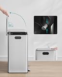 SONGMICS Cestino da Cucina, 2 x 30 L, 2 Scomparti, Pedali, Acciaio - 5