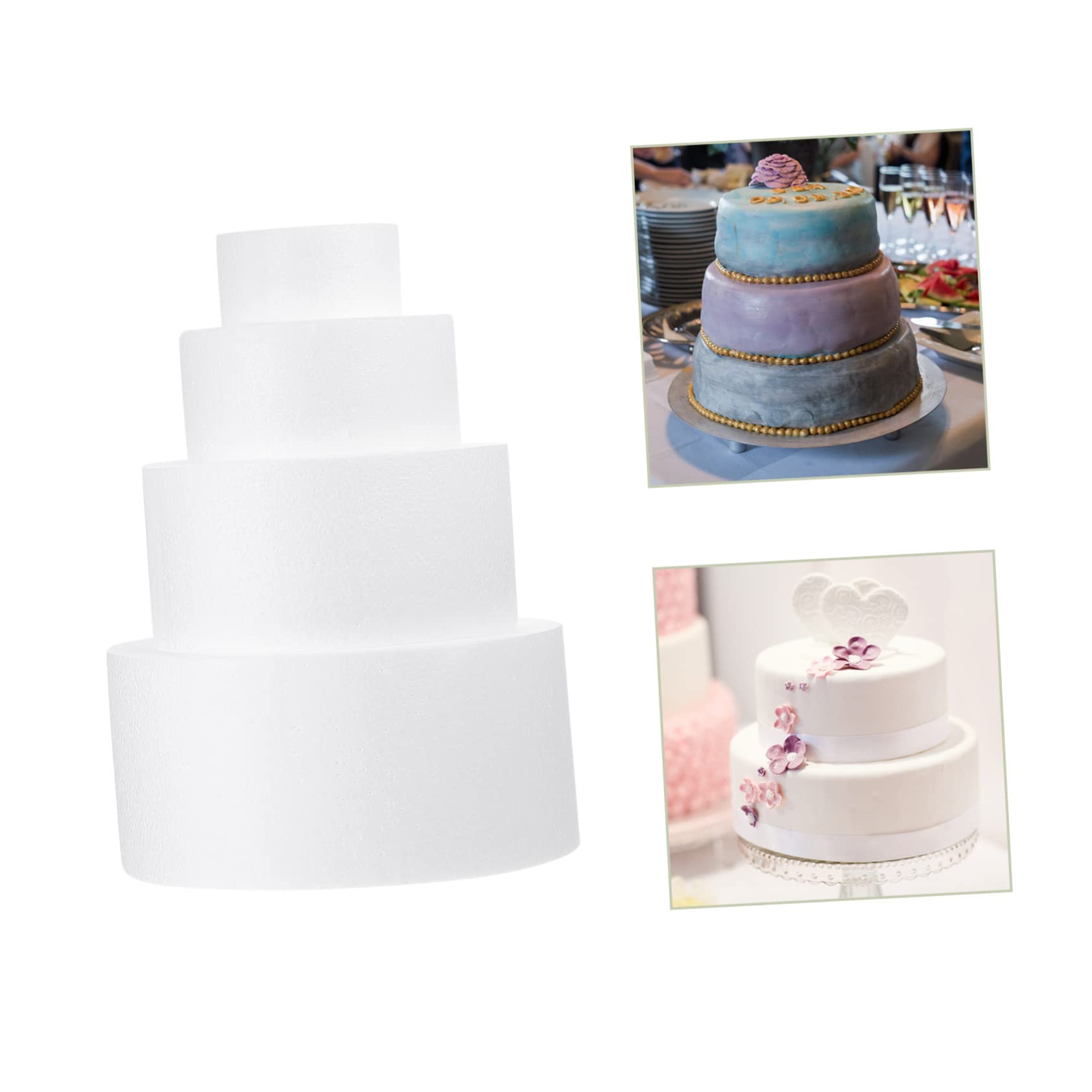 Gadpiparty 4 Stück Weißes Schaumstoff Kuchenform zum Üben der Tortendekoration mit Flexiblen Formen für Selbstgemacht Kuchendeko und Partydekorationen