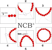 Vista 5 de NCB - 200 cuentas naturales, redondas y sueltas de lava volcánica negra natural de 0.32 pulgadas (8 mm), para joyería con espaciador y cordón