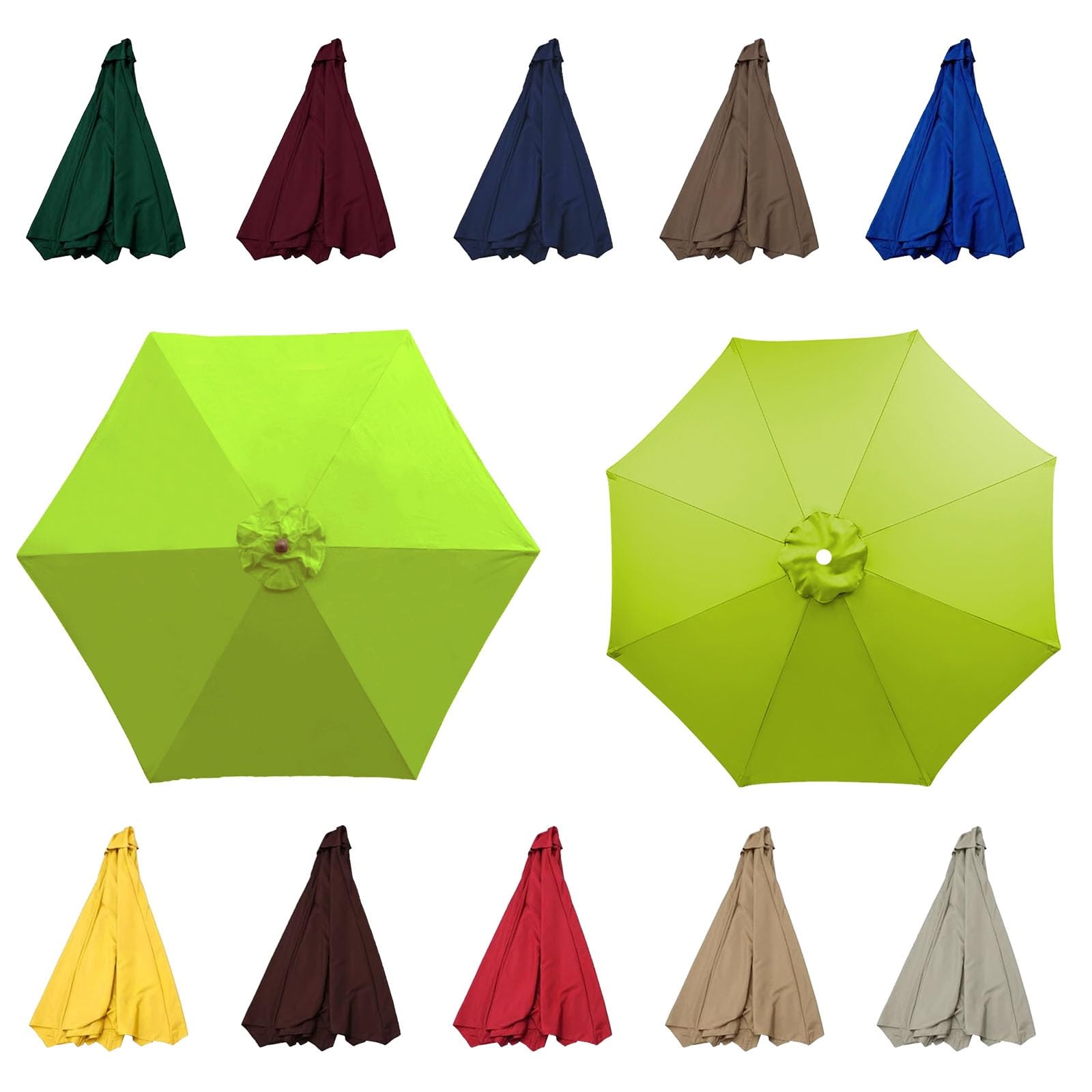 Outdoor Patio Umbrella Replacement Cover, replacement parasol fabric cover, Umbrella Replacement Parasol Cloth For 6 Arms 8 Arms Cantilever Parasol Umbrella Replacement Canopy(Color:Grass green,Size:8