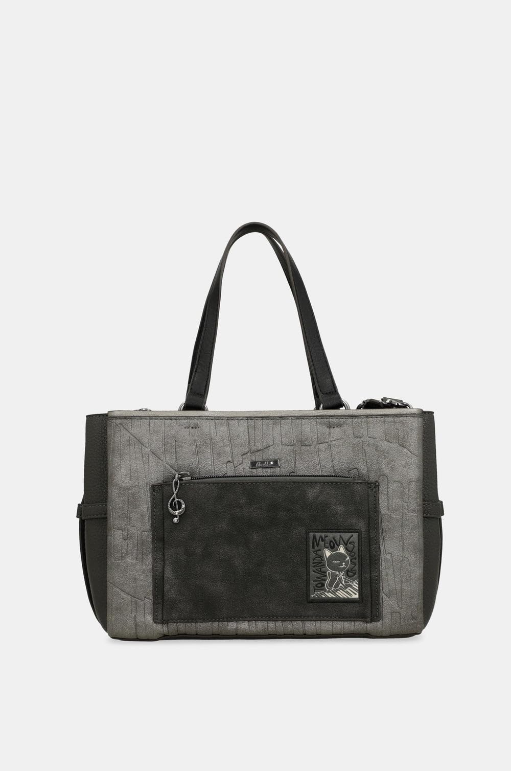 Anekke Borsa Media Melody con Manico Corto e Tracolla | 32x21x12 cm, Chiusura a Cerniera, Tasche Multiple, Esterno in Poliestere, Interno in PU