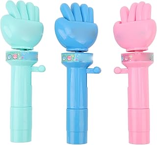 Jauarta Rock Paper Scissors Toy, 3Pcs Finger Guessing Game Handheld Change Guessing Rock Paper Scissors Game Entertainment Interactive Toy, Green, Pink, Blue
