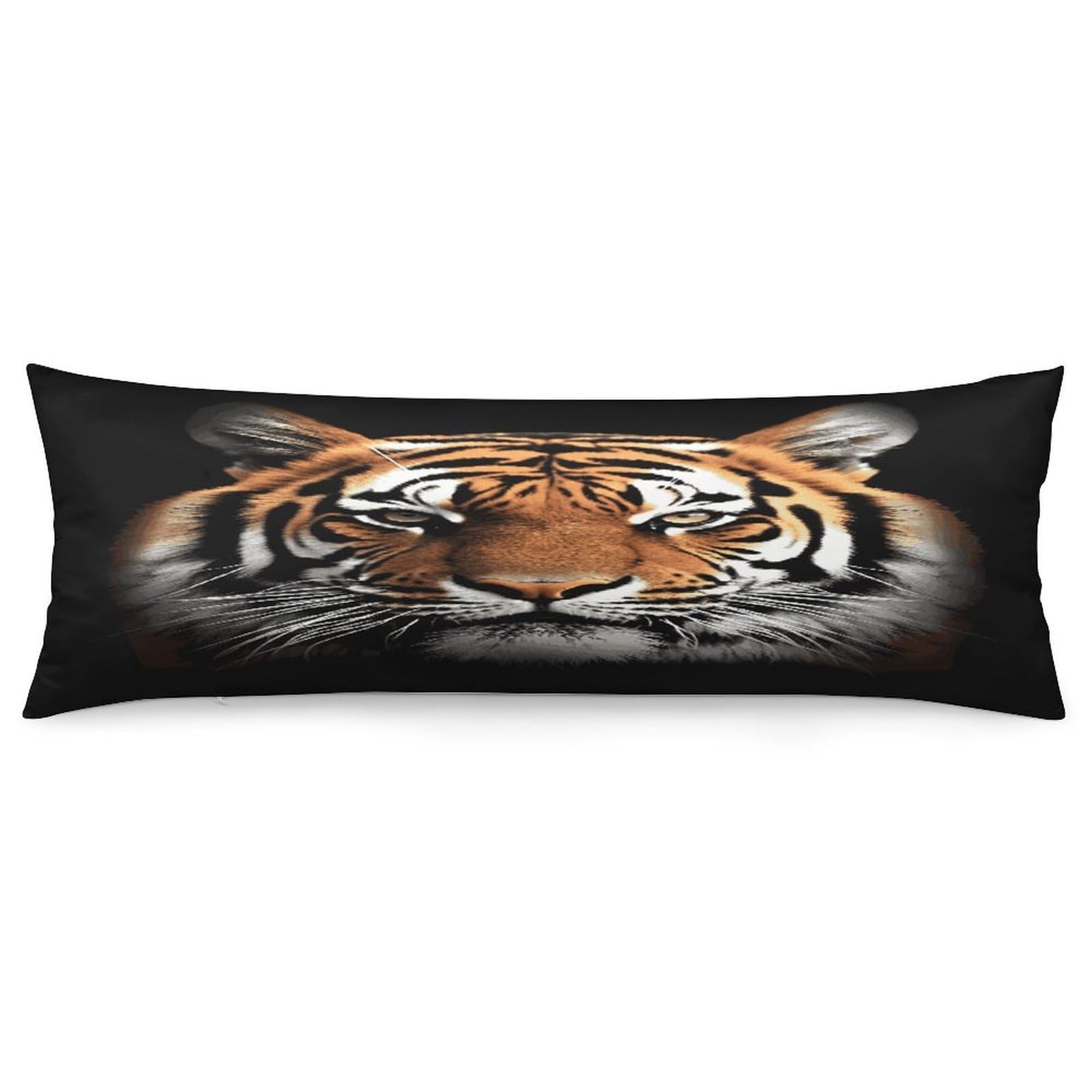 Tiger Face Throw Pillow Covers with Silent Zipper Polyester Pillow Protectors Removable Pillow Cases Soft Pillowcase Cozy Pillow Sham Cushion Cover for Sofa Car Bed 20"x54"