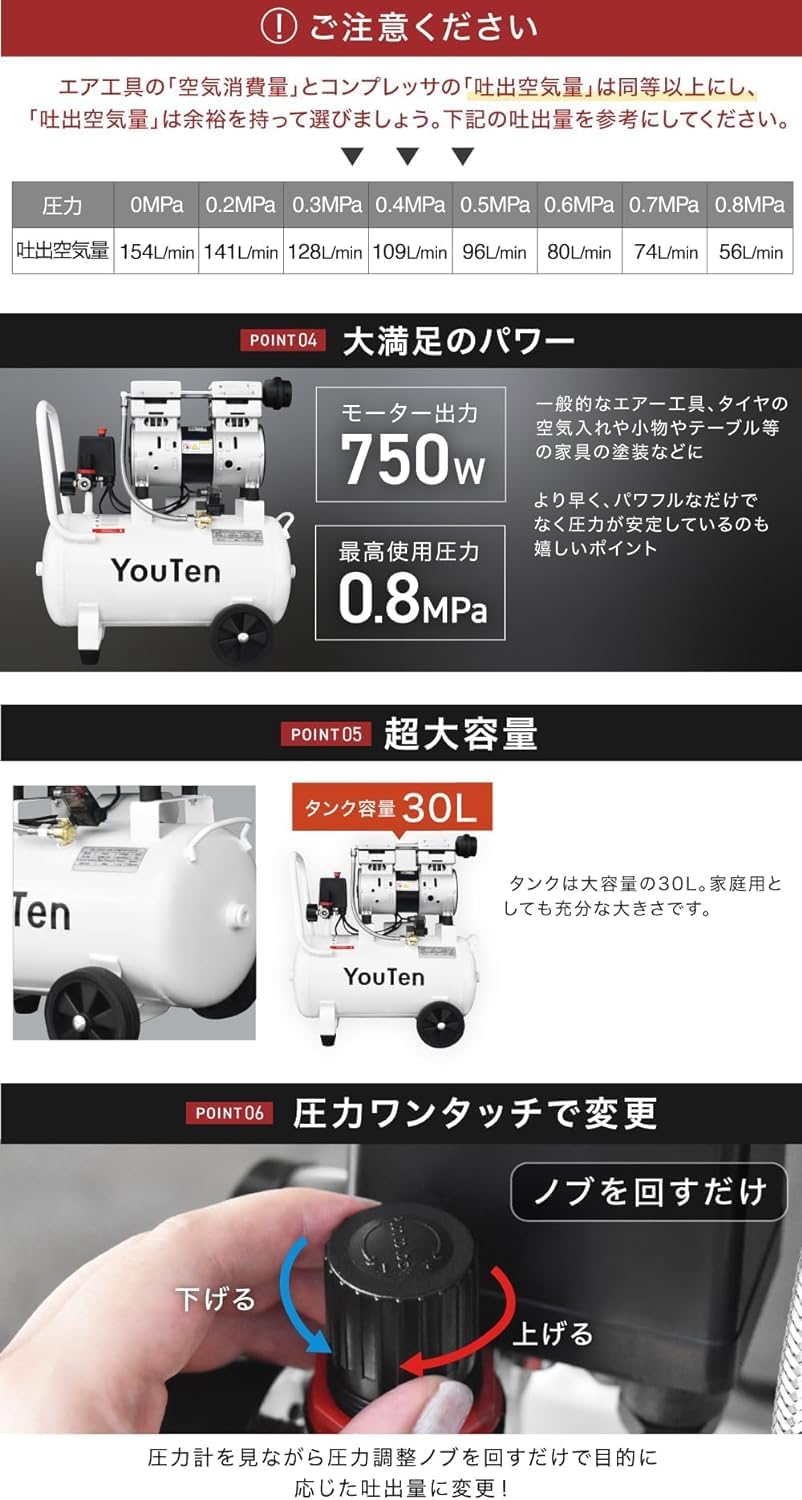 Amazon | JARDIN(ジャルダン) エアーコンプレッサー 30L 吐出口2個 