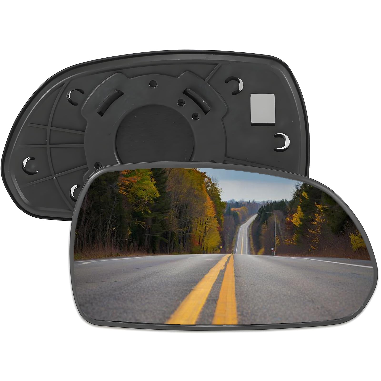 Passenger Side Mirror Glass with Backing Plate - Power Heated Left Side View Mirror Replacement for 2001 2002 2003 2004 2005 2006 Hyundai Elantra