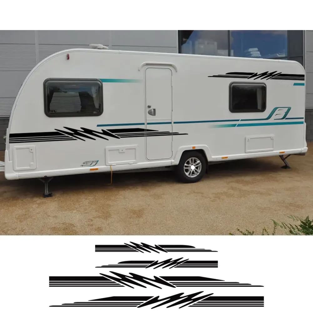 Adesivi per auto Grafica a strisce, per camper Van per cavalli Caravan RV Camper Van Body Decor Decalcomanie in vinile Accessori