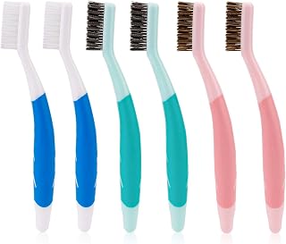 6pcs Wire Brushes for Cleaning, Wire Brush Set Stainless Steel, Brass, Nylon Wire Scraper Brush with Curved Handle Grip Scrubbing Paint Brush for Dirt Removal