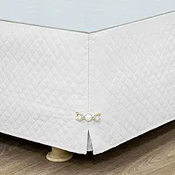 Saia para Cama Box Queen Matelada com Pingente - Branco (Branco, Queen)
