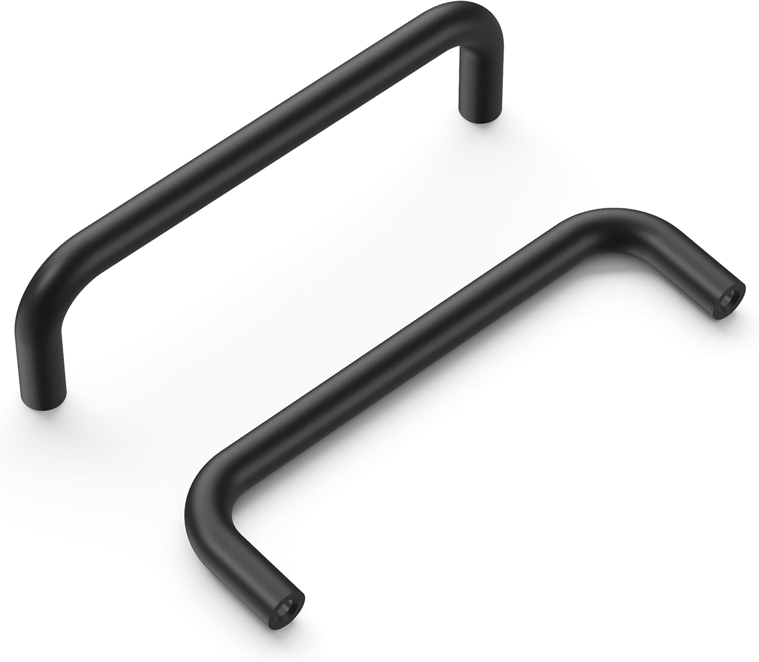 Hickory Hardware 1 Pack Solid Core Kitchen Cabinet Pulls, Luxury Cabinet Handles, Hardware for Doors & Dresser Drawers, 3-3/4 Inch (96mm) Hole Center, Matte Black, Wire Pulls Collection