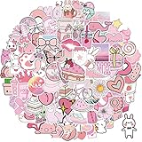 100PCS Cute Pink Stickers for Water Bottles, Kawaii Aesthetic VSCO Stickers for Laptop Hydroflask...
