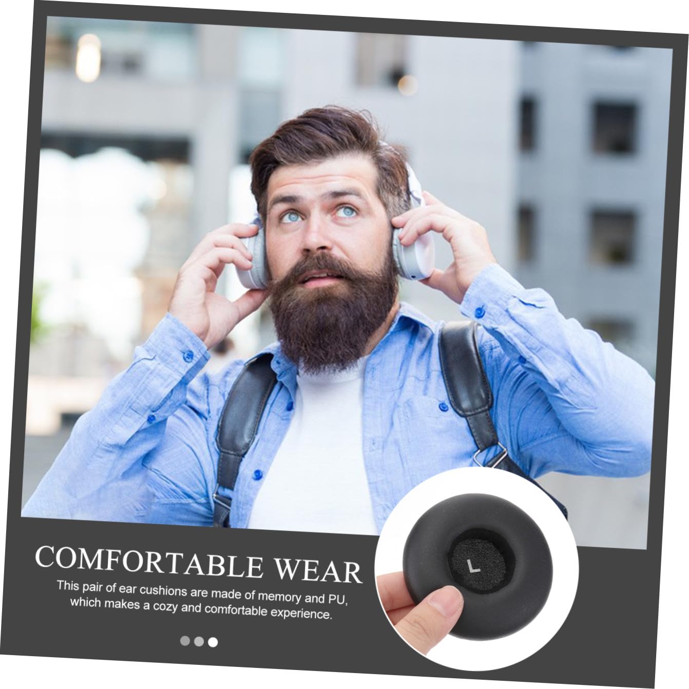 jojofuny 3pièces Coussinets De Remplacement PU pour Casque Confort Optimal Couleur Noire pour Améliorer La Performance Audio