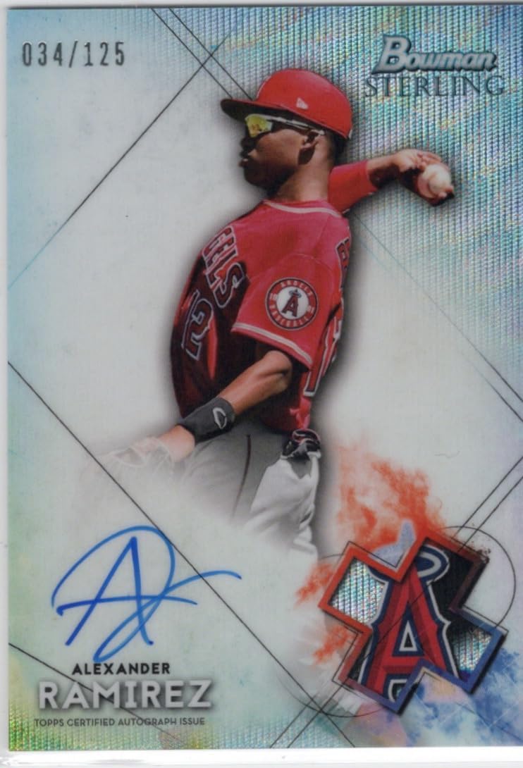Alexander Ramirez Serial Numbered #034/125 Autographed Oncard Bowman Sterling Prospect Card Refractor Collectible Baseball Card - 2021 Bowman Sterling Baseball Card #BSPA-AR (Angels)
