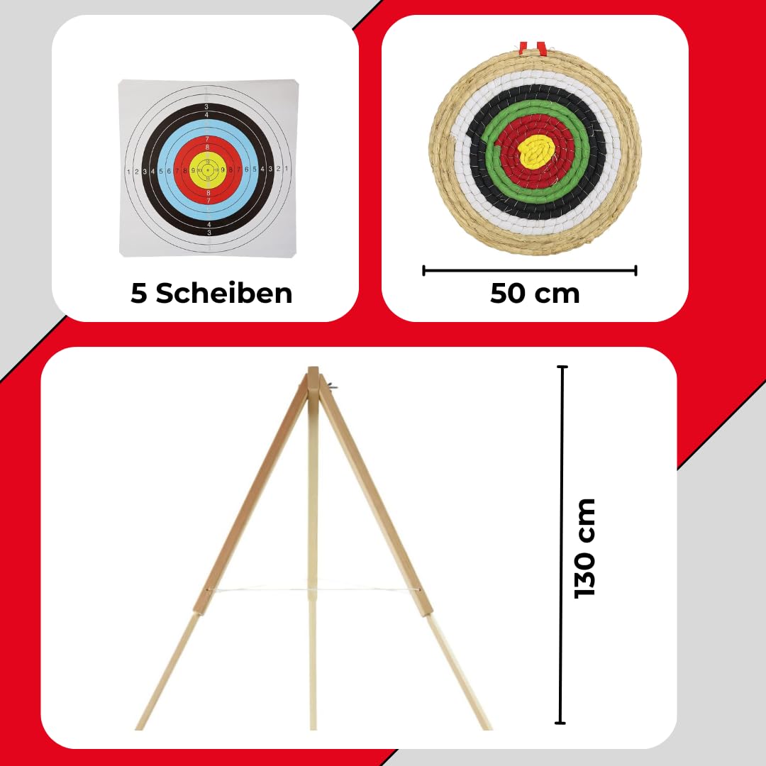 BSW Recurve Bogen Set 52 Zoll für Rechtshänder Einsteigerbogen (132 cm)