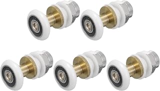 uxcell 20mm Diameter Sliding Door Pulleys, Partiality Glass Bearing Rollers for Bathroom Kitchen Sliding Door Wheels Replacement, Pack of 5