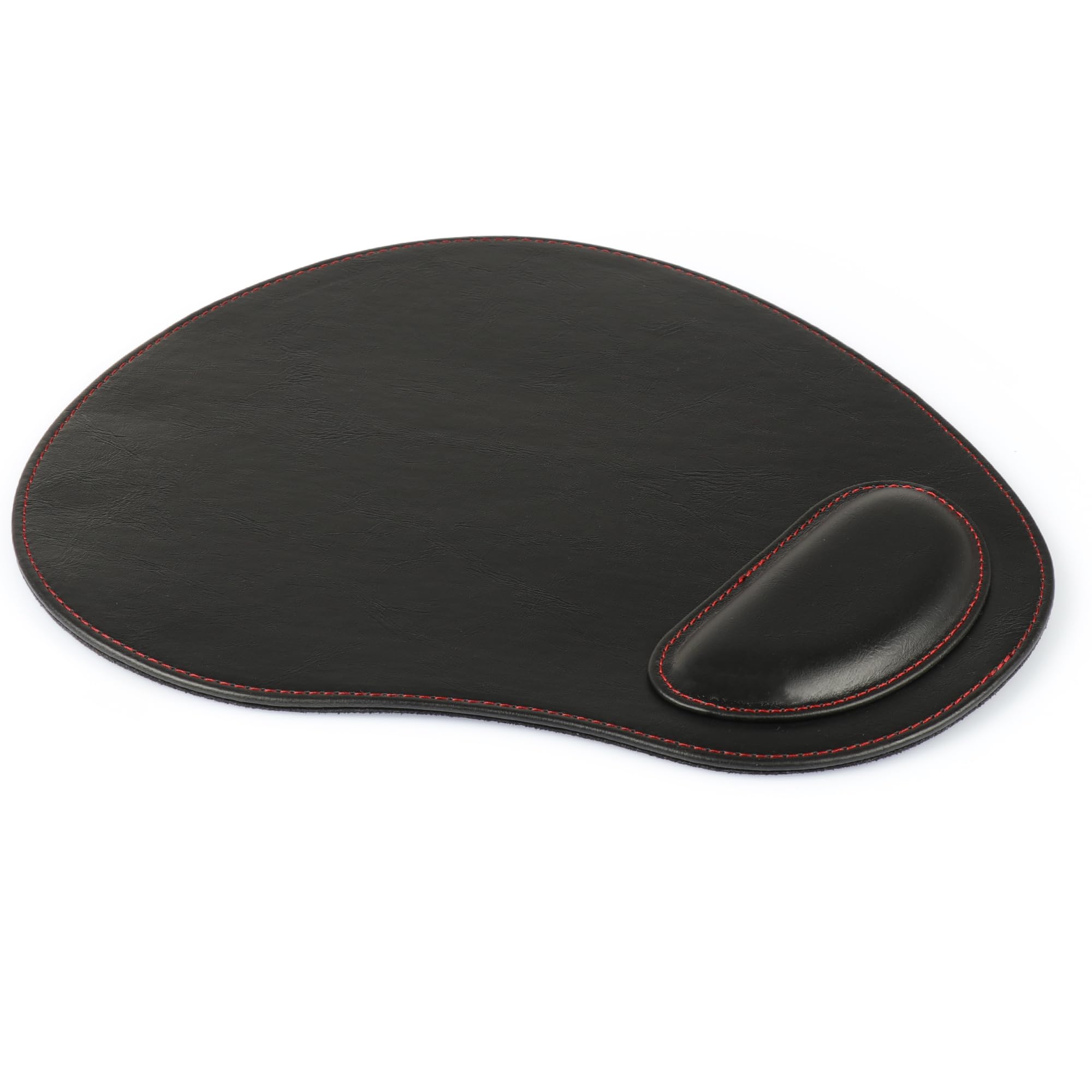 Londo Tapis de Souris Ovale en Cuir PU avec Repose Poignet - Ergonomique Confort Tapis de Souris