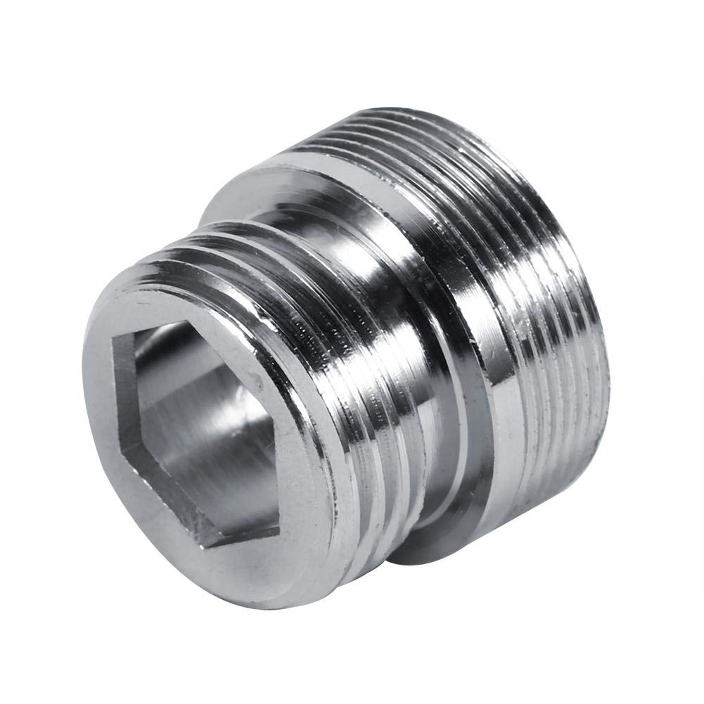 Aramox Men's Silver G1/2 Faucet Adapter, Copper, 22Mm 24Mm Water Purifier Aerator Adapter, Kitchen Bathroom, Quick Connection