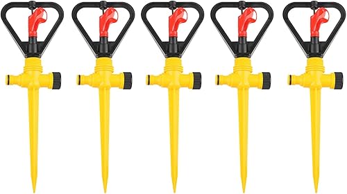 LIVLOV 5 aspersores para patio, rociador de agua para césped, rociador de jardín, rociador oscilante, rociador ajustable, diámetro de rociado de 0 a