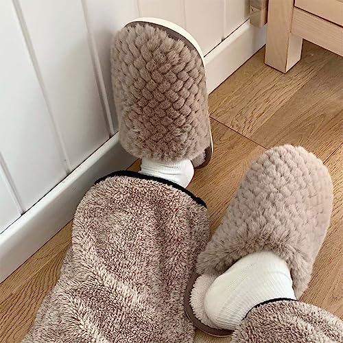 Image of QSKPC Women's fuzzy memory foam slippers Women's cute animal slippers Indoor and outdoor plush slippers Bedroom slippers Home shoes
