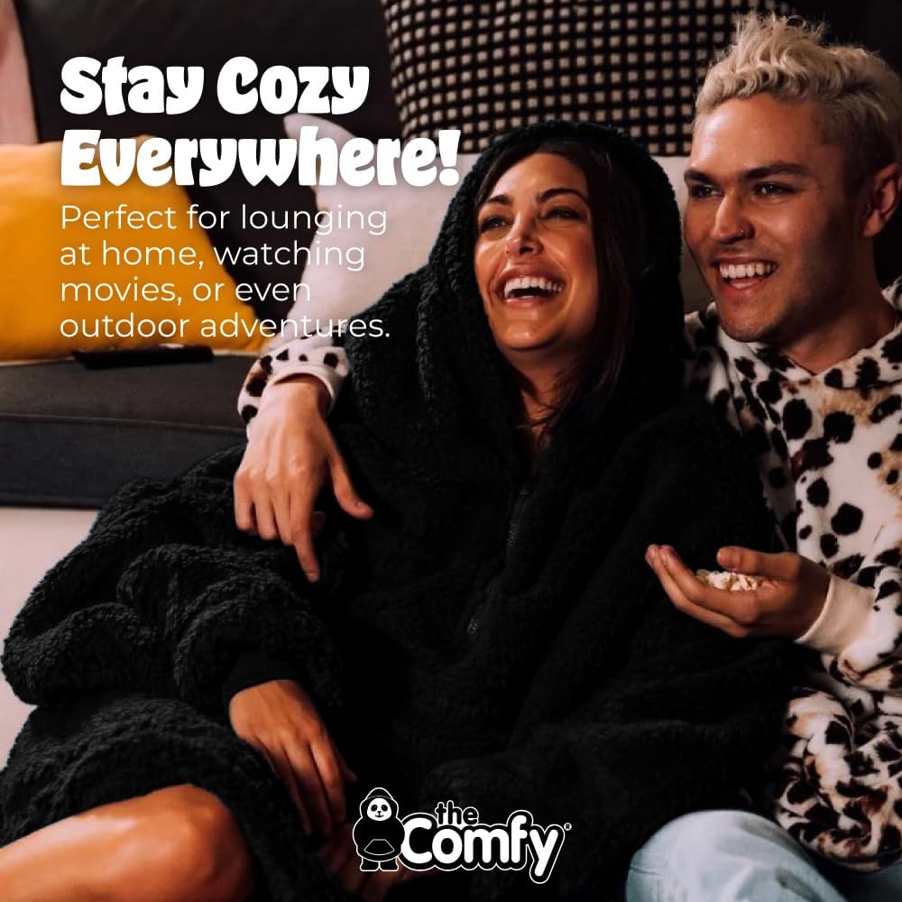 THE COMFY Teddy Bear Quarter-Zip|Oversized All Sherpa Wearable Blanket With Zipper, Seen On Shark Tank - Image 6