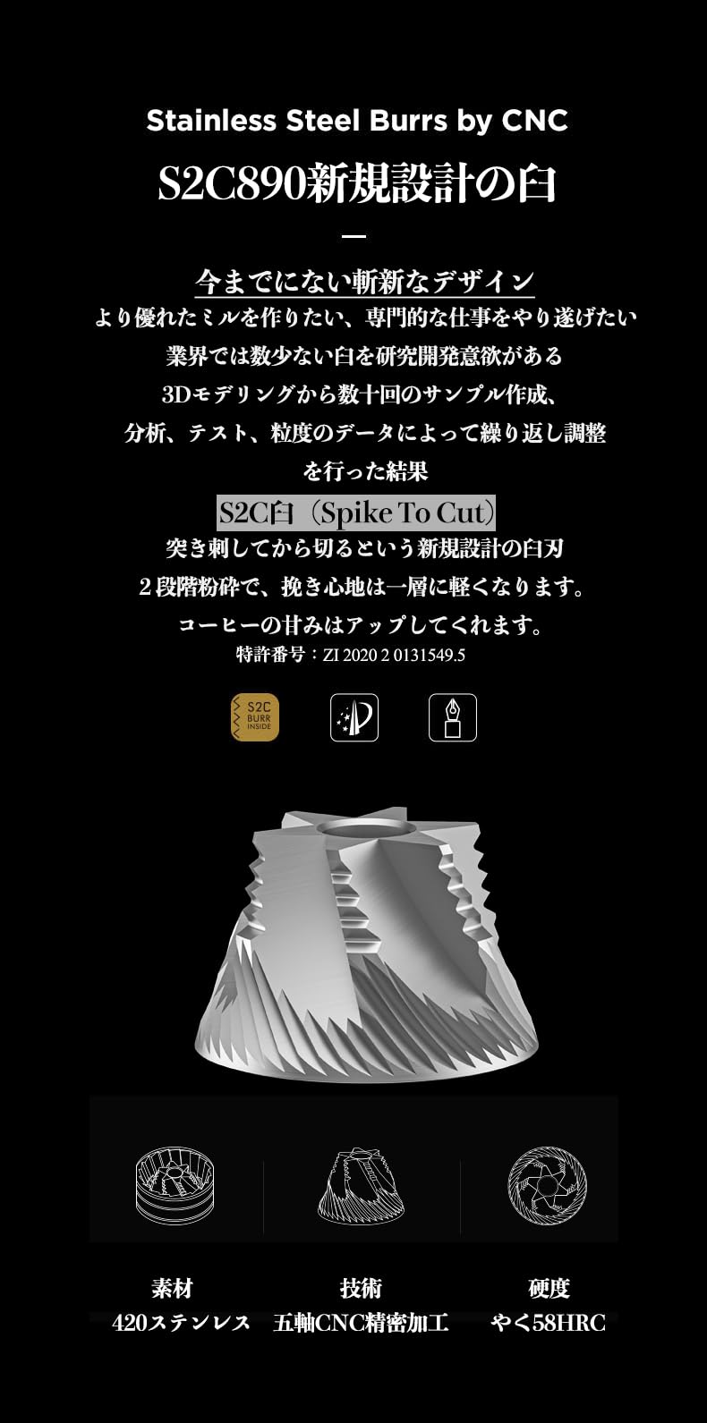 Amazon | TIMEMORE 栗子S3 手挽きコーヒーミル 手動式 S2C特許臼 全 