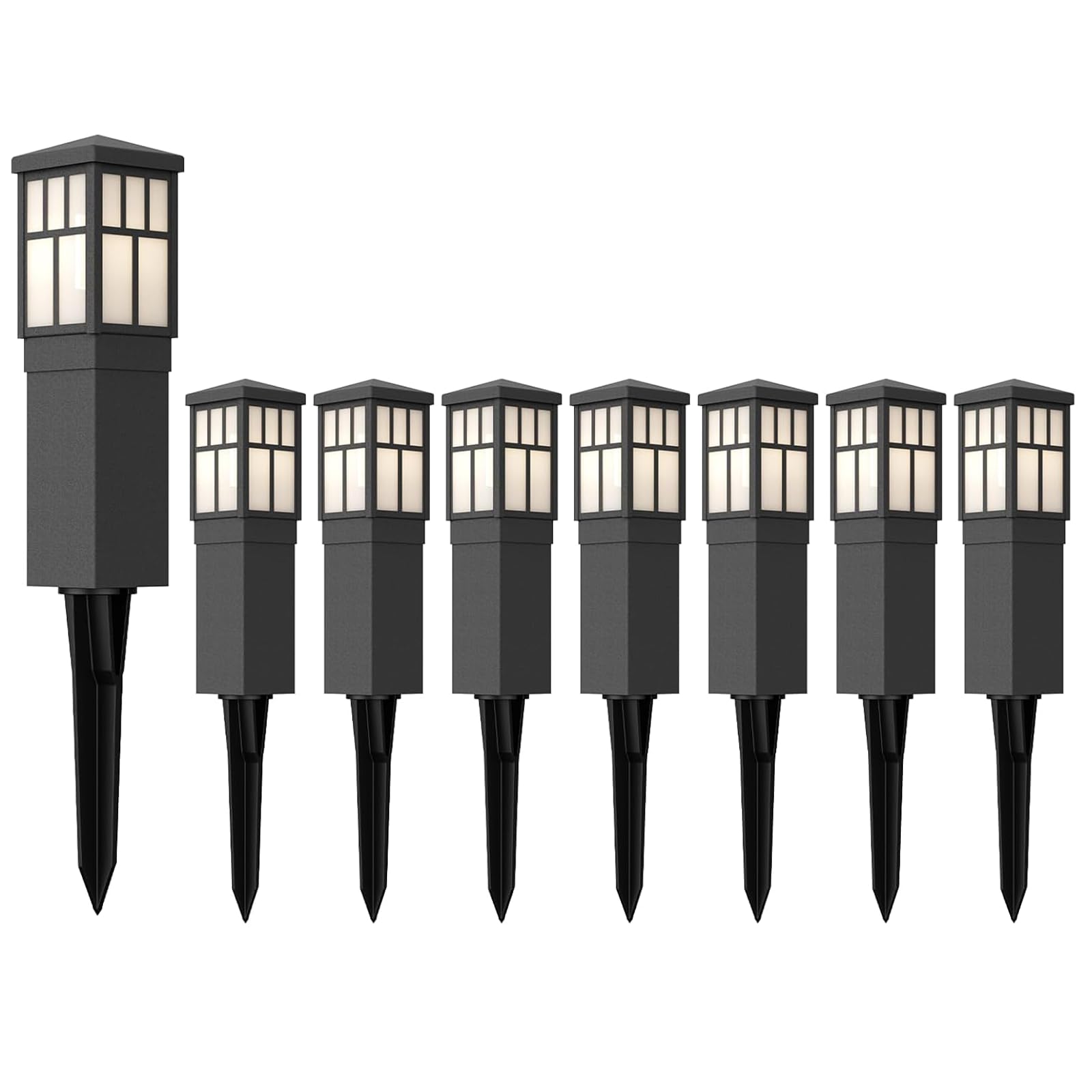 Low Voltage Landscape Lights Outdoor Pathway Lighting 8 Pack LED Path Lights 12V Landscape Light Mission Collection Bollard Decoration for Outdoor Outside Garden Driveway 8419-4321-08