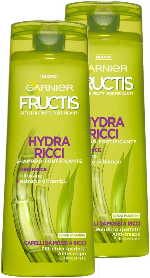Garnier Fructis Hydra Curly Bamboo with filoxan and Extracts Shampoo for Hair (Wavy to Curly, Paraben Free, 250 ml – 3 Packs of 2 Units