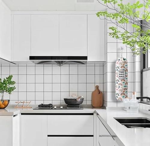 Miniatura 6 de Bolsa de comestibles, organizador de bolsas de comestibles con patrón de arco iris, organizador para bolsas de compras, bolsas de plástico de