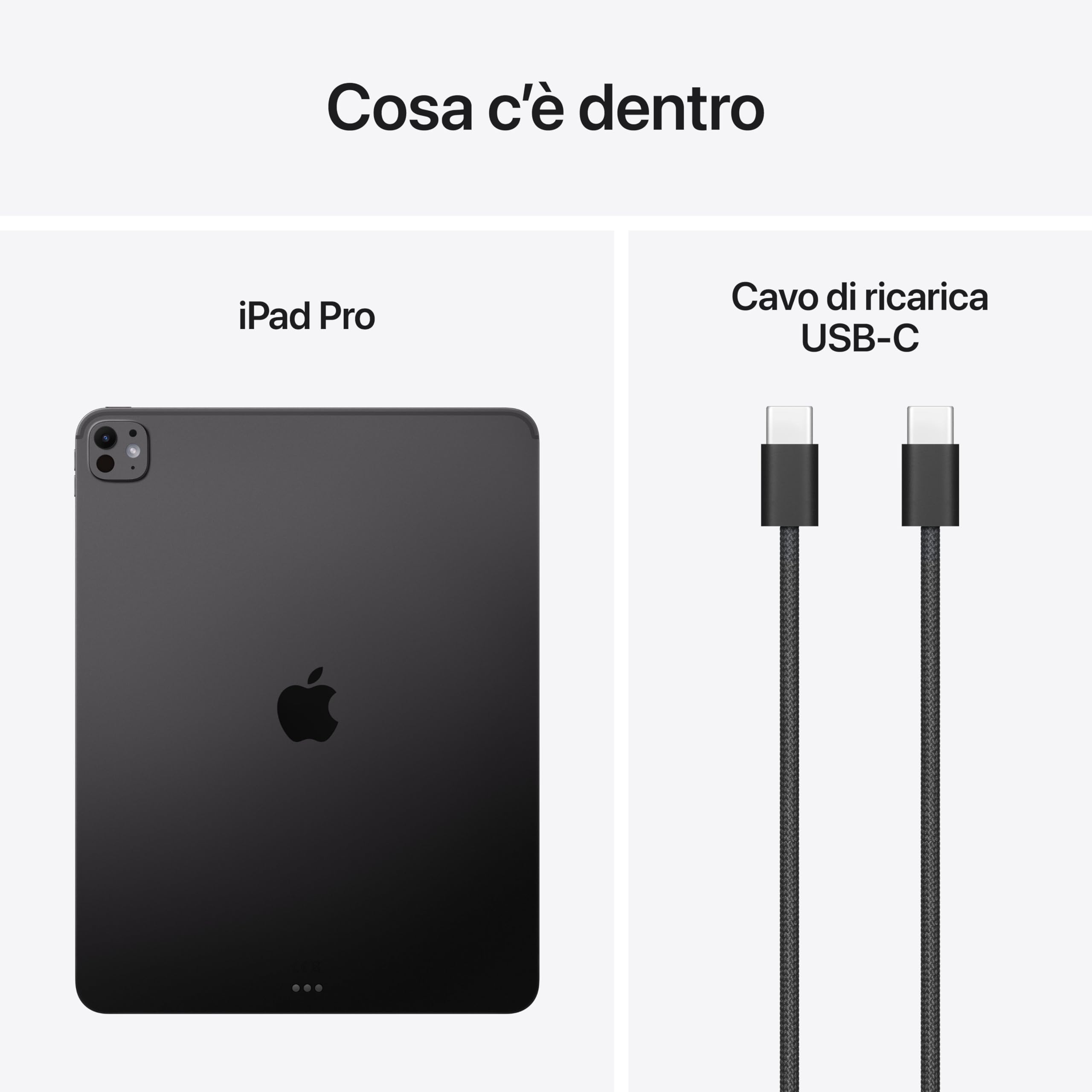 Apple iPad Pro 13'' (M5): Ultra Retina XDR, Vetro standard, 256 GB, Wi-Fi, fotocamere frontale e posteriore da 12MP, scanner LiDAR, un giorno di batteria – Nero siderale