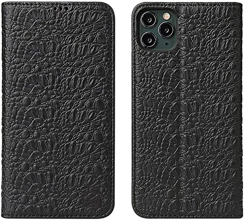 Étui à rabat iPhone 14 Pro noir croco pour votre quotidien